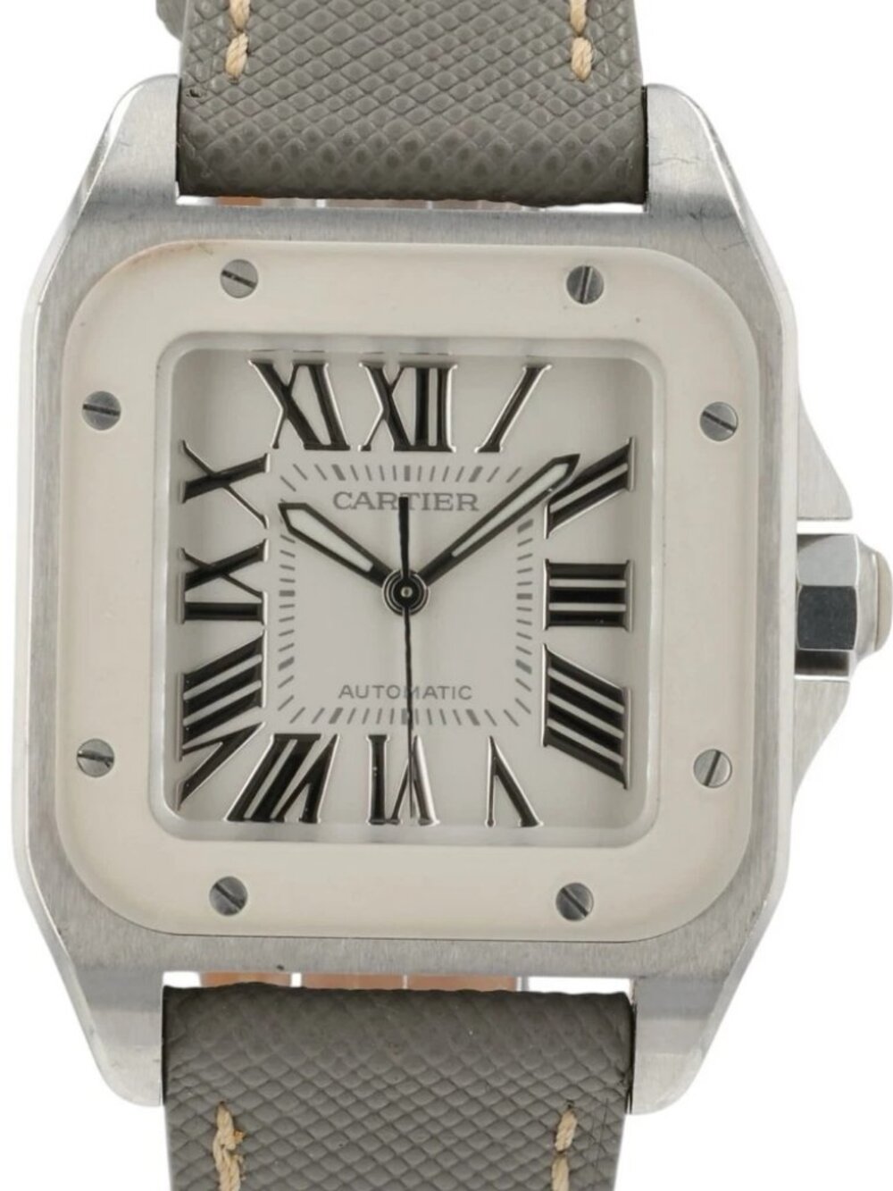 Cartier Santos 100 White Dial Stainless Steel 33x44mm Auto Watch
